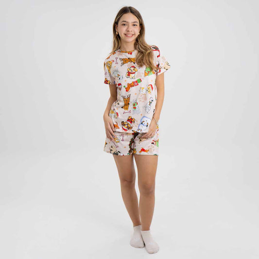 PIJAMA CANNES PARA MUJER (CONJUNTO SUBLIMADO SHORT)