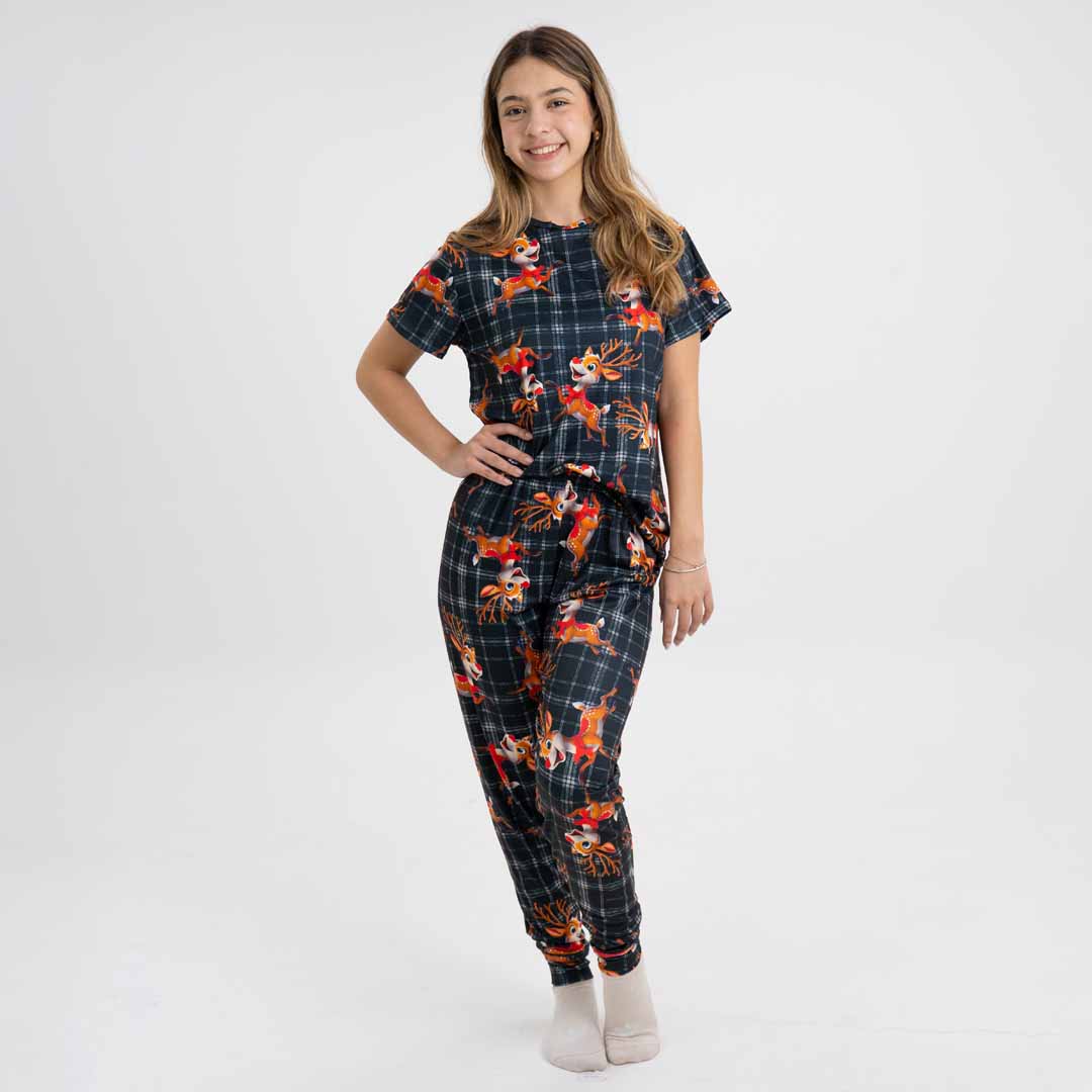 PIJAMA RUDOLF PARA MUJER (CONJUNTO SUBLIMADO PANTALÓN)