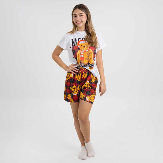 PIJAMA OSITO PARA MUJER (CAMISETA Y SHORT)