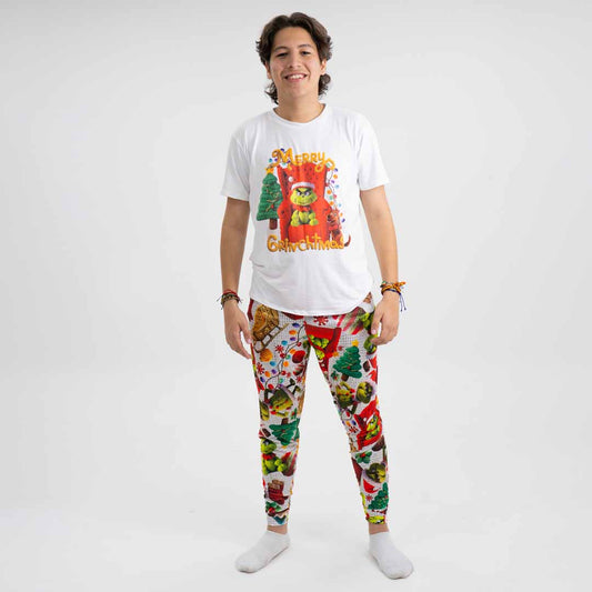 PIJAMA GRINCH PARA HOMBRE (CAMISETA Y PANTALÓN)