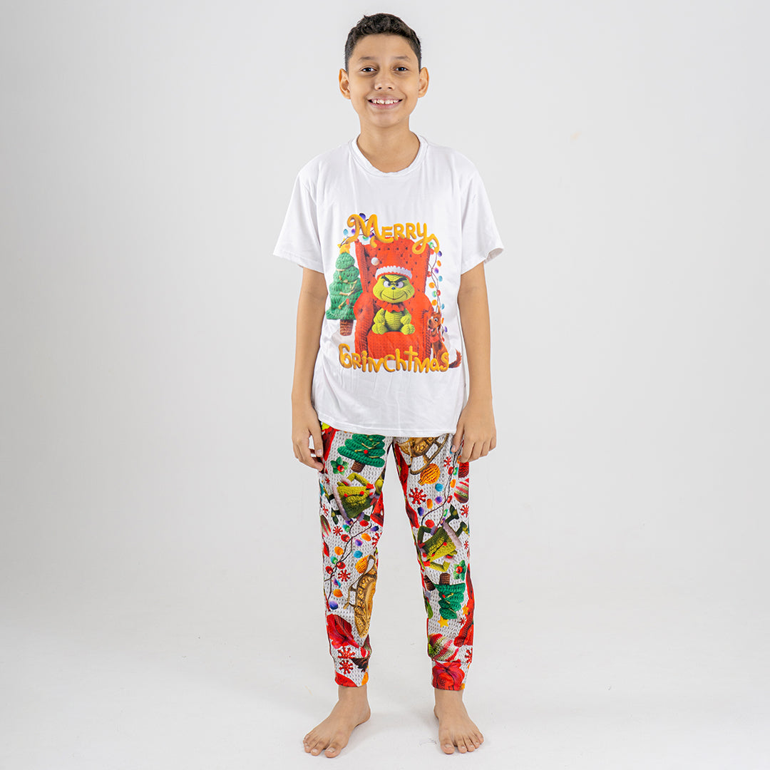 PIJAMA GRINCH PARA NIÑO/NIÑA (CAMISETA Y PANTALÓN)