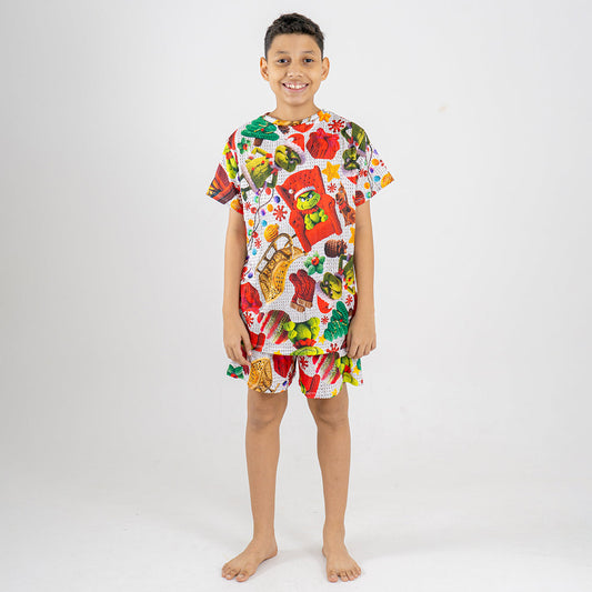 PIJAMA GRINCH PARA NIÑO/NIÑA (CONJUNTO SUBLIMADO SHORT)