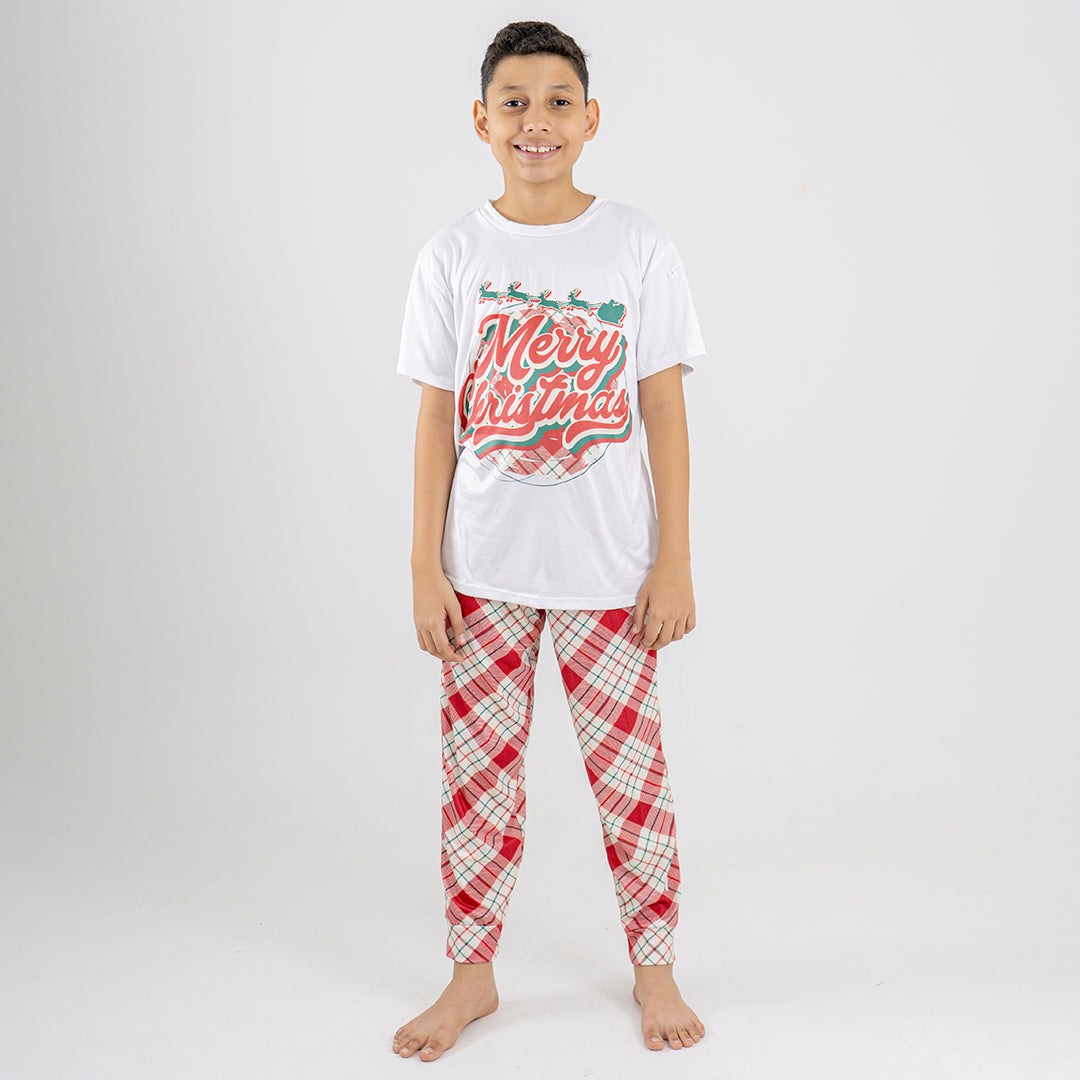 PIJAMA MERRY CHRISTMAS PARA NIÑO/NIÑA (CAMISETA Y PANTALÓN)