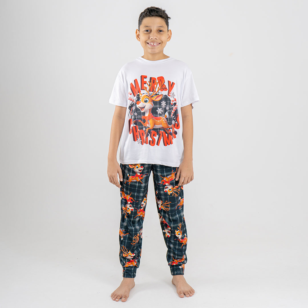 PIJAMA RUDOLF PARA NIÑO/NIÑA (CAMISETA Y PANTALÓN)