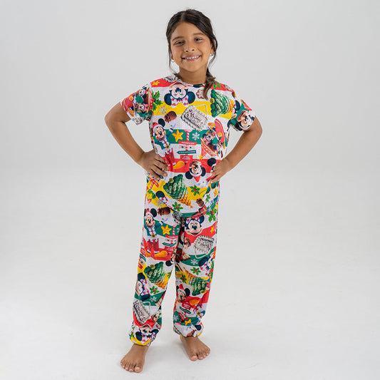 PIJAMA MICKEY CROCHET PARA NIÑO/NIÑA (CONJUNTO SUBLIMADO PANTALÓN)