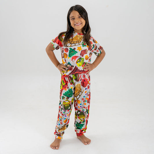 PIJAMA GRINCH PARA NIÑO/NIÑA (CONJUNTO SUBLIMADO PANTALÓN)