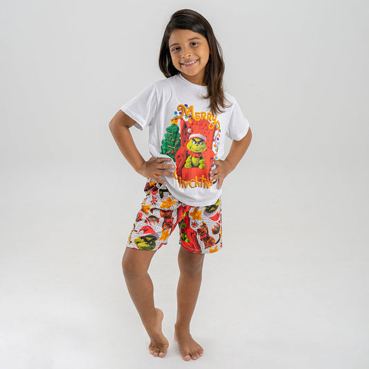 PIJAMA GRINCH PARA NIÑO/NIÑA (CAMISETA Y SHORT)