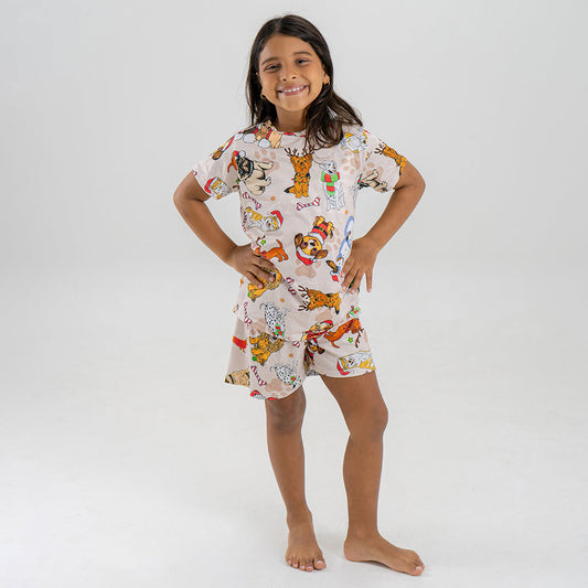 PIJAMA CANNES PARA NIÑO/NIÑA (CONJUNTO SUBLIMADO SHORT)