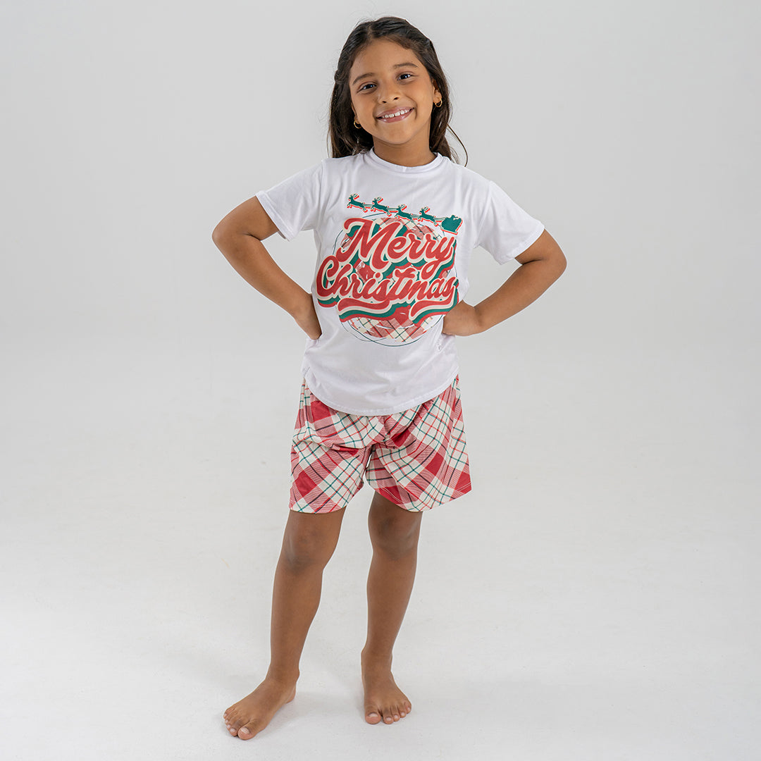 PIJAMA MERRY CHRISTMAS PARA NIÑO/NIÑA (CAMISETA Y SHORT)